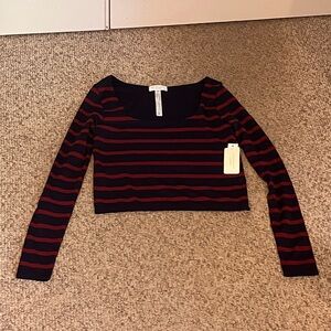 Altar’d State Women’s Large/XL Striped Long Sleeve Crop Top (NWT)